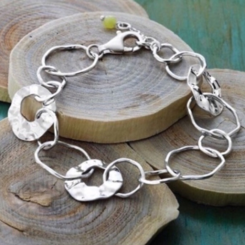 Vintage Silpada Sterling Silver Paper Chain Bracelet